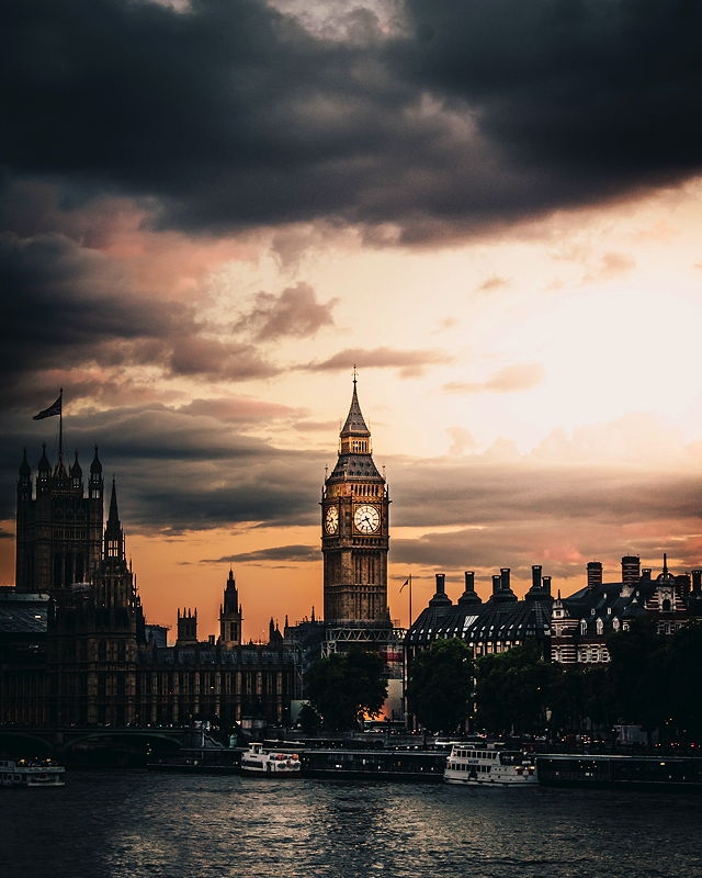 A photo of Big Ben Tower during sunset