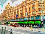 The exterior of Harrods Department Store