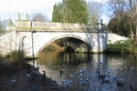 Classical stone bridge in Chiswick House grounds, designed by James Wyatt in 1774.