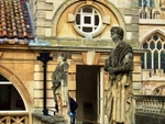 Statues on the terrace at the Great Bath