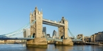 Panorama of Tower Bridge from Shad Thames in the morning golden hour. (© Colin, CC BY-SA 4.0)