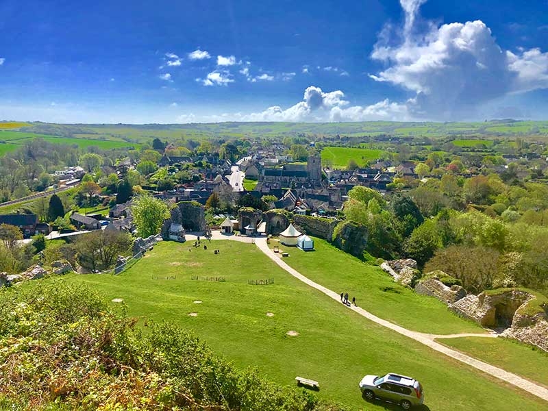The stunning view from Corfe Castle