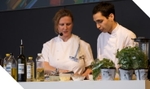 Angela Hartnett, who founded Murano with Gordan Ramsay, at Taste of London 2009 during her cooking demo. (© , CC BY-SA 2.0)