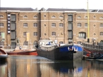 The exterior of the warehouse containing the Museum of Docklands