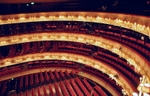 The Royal Opera House auditorium with the stage to the left