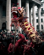 Red dragon in Chinatown, London