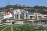Enric Mirales' eclectic Scottish Parliament building, found in Edinburgh's Holyrood district.
