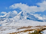 Mount Snowdon covered in snow in winter