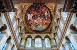 Great Hall ceiling, The Duke of Marlborough presenting the plan for the battle of Blenheim to Britannia, painted 1716 for £978 by Sir James Thornhill (© Gary Ullah, CC BY 2.0)