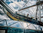 Visitors exploring the main deck of the Cutty Sark