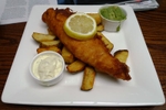 The fish and chips at this Young's pub at The Flask, Flask Walk. (© Ewan Munro, CC BY-SA 2.0)