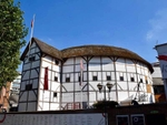 The thatched roof of the reconstructed Shakespeare's Globe