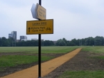 A temporary Olympic games footpath for the visitors at Hackney Marshes (© Sludge G, CC BY-SA 2.0)