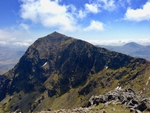 The imposing summit of Mount Snowdon, Wales' highest peak