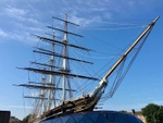 The majestic Cutty Sark on the banks of the Thames at Greenwich